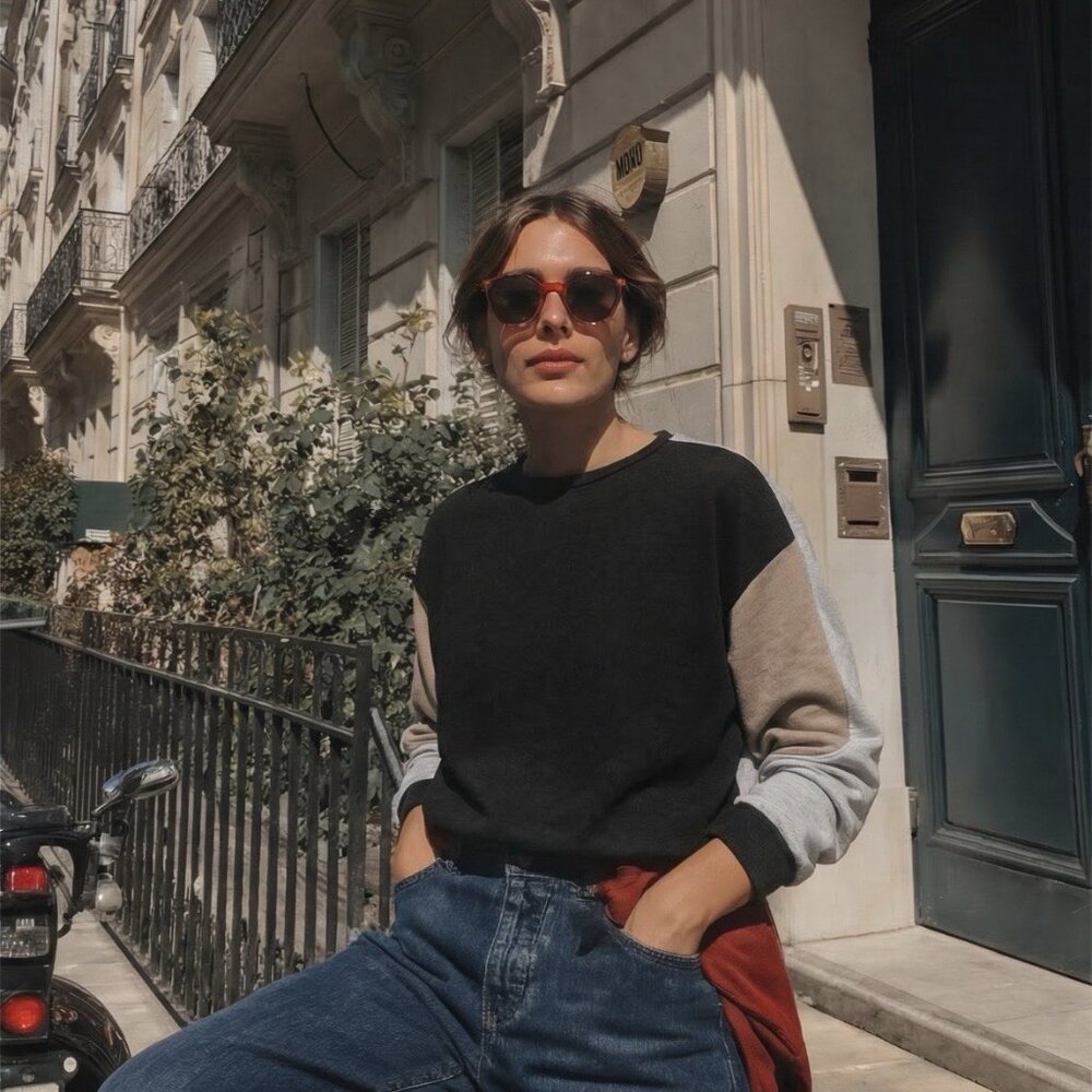 Brunello Cucinelli Sweatshirt M Womens Gray Colorblock Cotton Italy Quiet Luxury